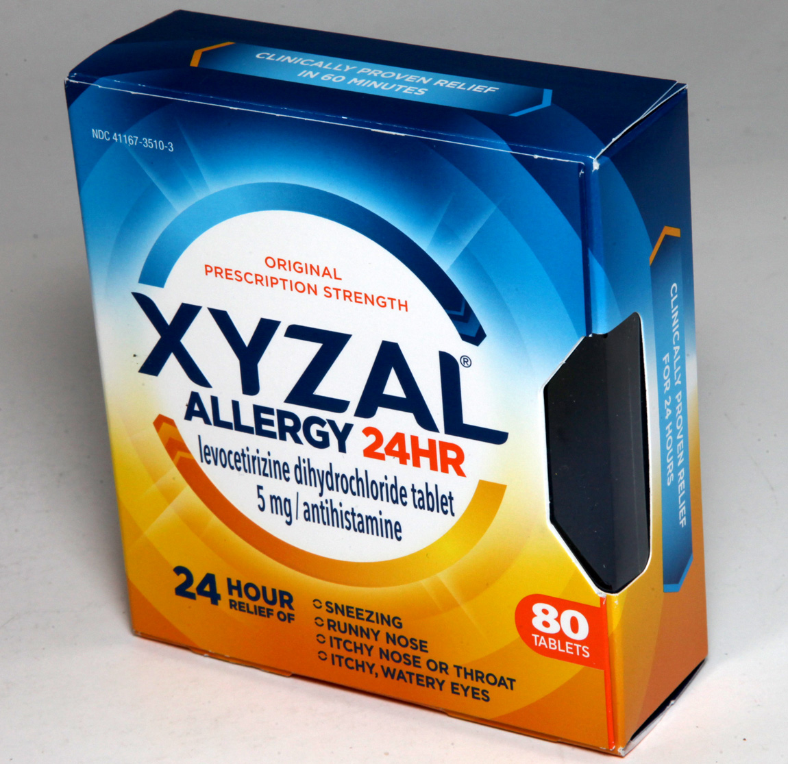 XYZAL 24HR Allergy Relief Levocetirizine Dihydrochloride 80 Tablet ...