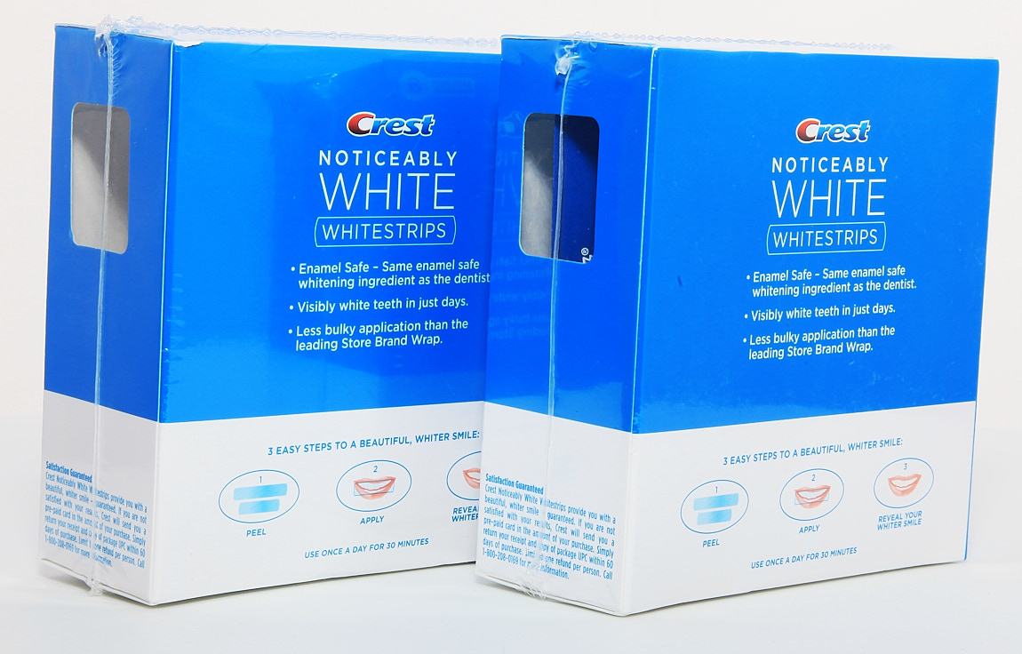 2x Crest Noticeably White Whitestrips Dental Whitening Kit ...